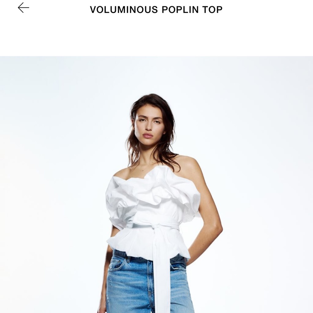 Zara VOLUMINOUS POPLIN TOP
